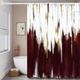thumbnail image 1 of Burgundy Shower Curtain, Burgundy White Gold Brush Strokes Graffiti Oil Painting Modern Art Abstract Bathroom Curtain Waterproof Fabric Machine Washable with Hooks, 84" Wx72 L, 1 of 6