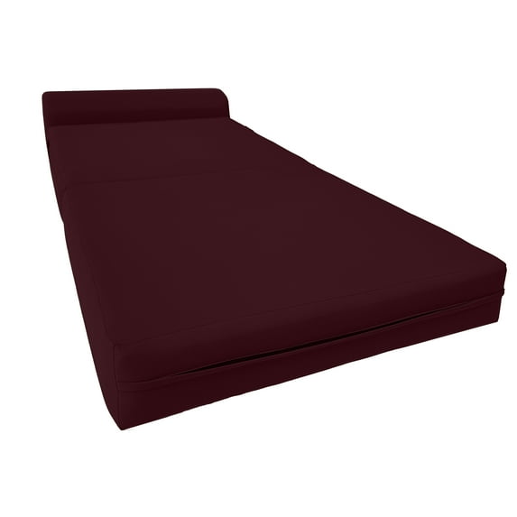 Burgundy Sleeper Chair Folding Foam Beds, Portable Studio Sofa Guest Bed, 6 x 32 x 70