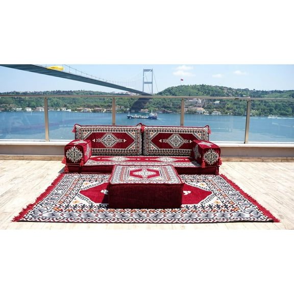 Burgundy Sleeper Couch, Turkish Sofa Set, Arabic Majlis, Modular Sofa, Floor Sofa, Sleeper Sofa Bed, Convertible Sofa, Floor Pillows, Couch Bed
