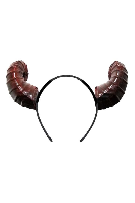 Halloween Devil Horns Headband - Headpiece Accessory Burgundy, Movie Props, Cosplay Dress Up, Themed Event Headband