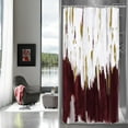 thumbnail image 1 of Burgundy Small Stall Shower Curtain 36 x 72, Ombre Narrow Half Size Fabric Shower Curtains for Modern Abstract Bathroom Decor, Brush Strokes Oil Painting Design Shower Curtain 36 inch, 1 of 6