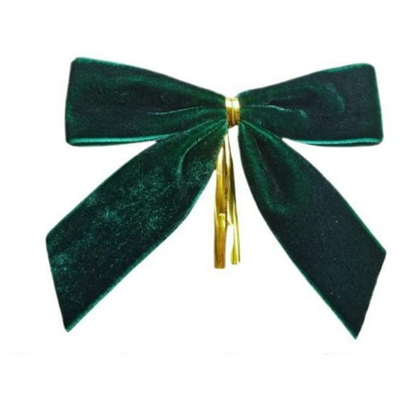 Burgundy Small Velvet Christmas Bows With Twist Ties, 3.5x3.5 Inch Mini Bows For Tree, Wreath, Gift Wrapping, Party Favors, Candy Bags, Holiday Crafts, Green, Christmas Decor