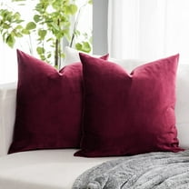 Burgundy Soft Throw Pillow Covers Set of 2 for Sofa Couch Bed Living Room Decorative Luxury Square Cushion Covers Case with Zipper
