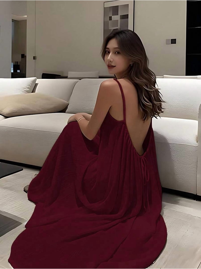 strapless casual dresses Milumia Women's Summer Maxi Dress Ruched Long 97% Polyester 3% Spandex club&trendy Cute Plaid Dress - Sleeve:LONG