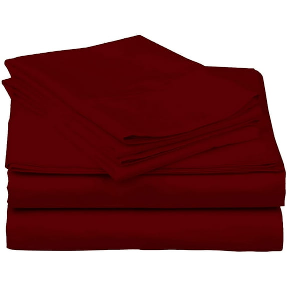 Burgundy Solid Full (54"x 72") Size Sleeper Sofa Bed Sheet Set - Luxury 100% Egyptian Cotton - 800 Thread Count - Fits Mattresses Up to 6" Inches Deep Pocket