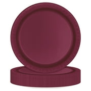 Way To Celebrate Burgundy Dessert Paper Plates, 7 in, 70 Count