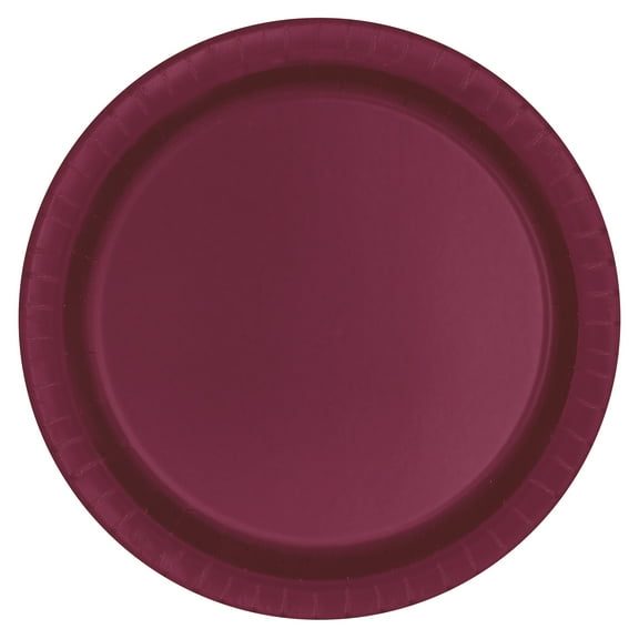 Disposable Paper Plates, 9", Burgundy, 20 Pieces, by Way To Celebrate