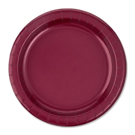 Way To Celebrate Burgundy Dinner Paper Plates, 55 Count, 9 in