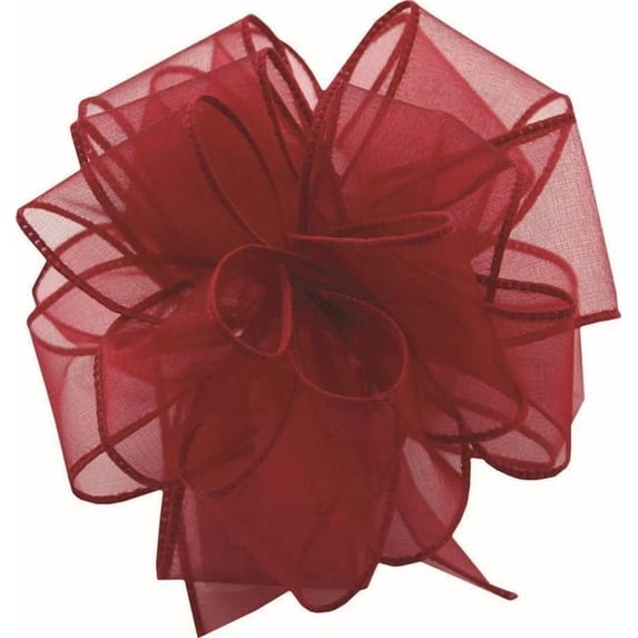 Burgundy Spring Sheer Wired Ribbon