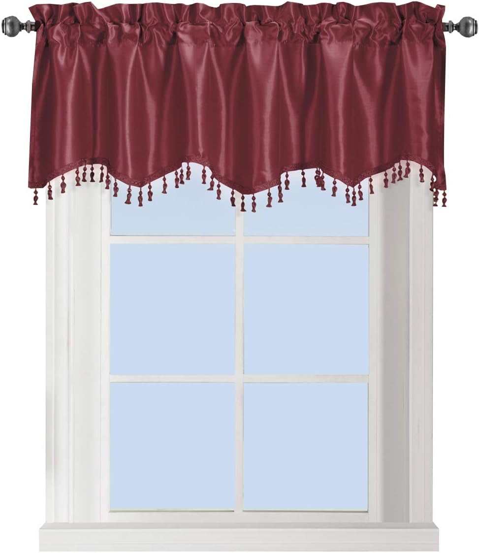Burgundy Straight Valance Measures inch Wide by 17 inch Drop(Length