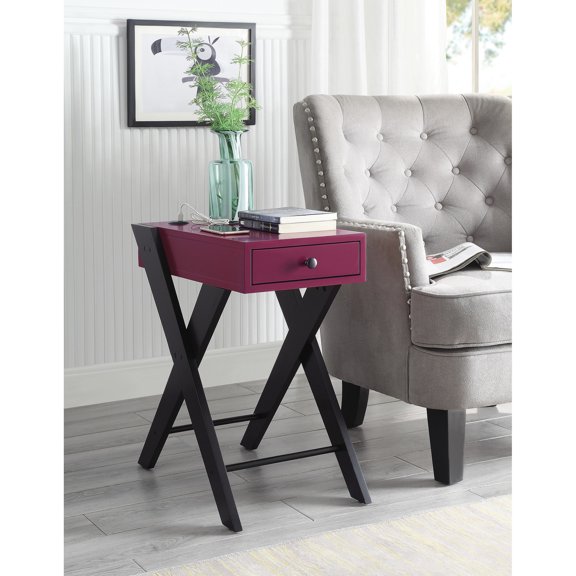 Burgundy Surface & Storage Drawer | Charge and Keep Items Organized | Bring Sophistication to Your Home