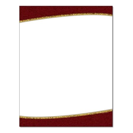 Burgundy Swipe Letterhead Laser & Inkjet Printer Paper - 8.5in. X 11in. - 25 Sheets (olh27125) - Business Letterhead