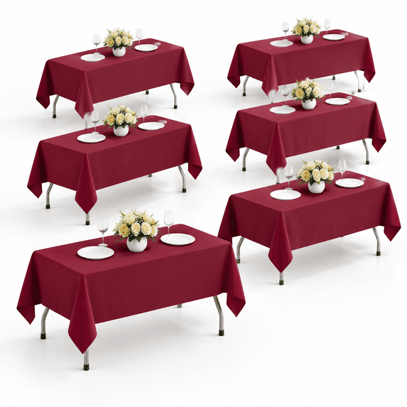 Rectanglets Snacks Burgundy Tablecloth Rectangle 60 X 102 Inch 8 Pack - Walmart.com