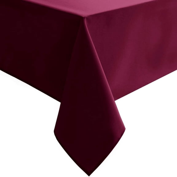 Burgundy Tablecloth for Square Tables - Waterproof and Spillproof Washable Fabric Table Cloth for Dining Room Kitchen Party, 60 x 60 Inch