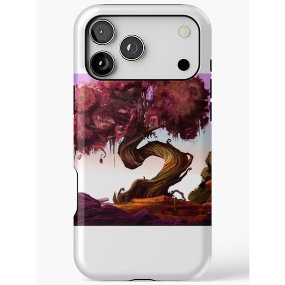 Burgundy Twisted Tree Fantasy Landscape Tough Case for Apple iPhone ...