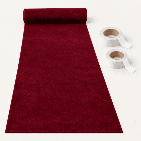 Burgundy Velvet Aisle Runners Carpet Runner 4.5FTx20FT for Ceremony Christmas Wedding Aisle Runner Indoor Parties Velvet Fabric Aisle Runner