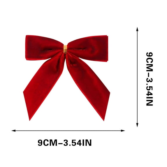 Burgundy Velvet Bows for Christmas Tree 24-Pack, Small Wreath Gift Wrap Bows for Crafts Party Decor, Mini Ribbon Bows with Wire(A)