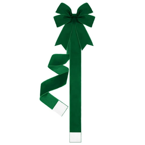 Burgundy Velvet Christmas Cabinet Ribbon Bows for Door & Furniture – 78.7 Inch Large Christmas Bow for Gifts, Tree, Wall & Party Decorations, Green, Ribbons