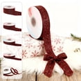 thumbnail image 1 of Burgundy Velvet Ribbon with Glitter, Holiday Gift Wrapping, Decorative Ribbon Roll, Soft Flocked Texture, DIY Christmas Decor, 1 of 8