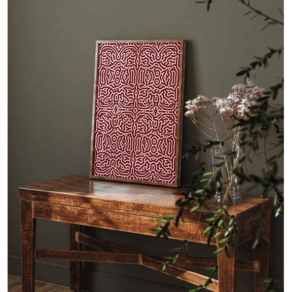 Burgundy Wall Art, Burgundy Red Abstract, Maroon Wall Art, Minimalist Wall Art, Contemporary Modern Home Decor, Earth Tones Print Poster, Unframed Poster Size 16x24