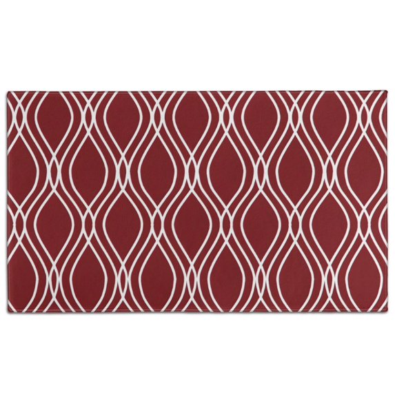 Burgundy and White Wavy Pattern Door Rugs,Washable Non Slip Door Mats Indoor,Decorative Door Mats,Entry Mat Indoor for Entrance,Bedroom,Kitchen,Bathroom,17"x30"