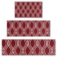 thumbnail image 1 of Burgundy and White Wavy Pattern Kitchen Rugs Sets Of 3,Kitchen Runner Rugs Non Skid Washable,Decorative Kitchen Floor Mats for Kitchen,Sink,Laundry,17"x30"+ 17"x47" + 17"x59", 1 of 6