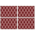 thumbnail image 1 of Burgundy and White Wavy Pattern Summer Placemats Table Placemats Set Of 4-Linen Kitchen Washable Placemats Table Mats 11.8"x17.7" Non-Slip Heat Resistant, 1 of 6