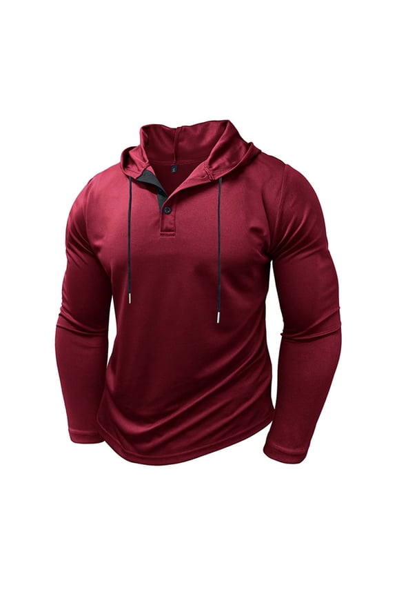 Burgundy Wine Man Long Sleeve Hoodies Coats for Man Lounge Fish Net Hooded Cardigan Plain Summer Fall Outfit Button 2026 Clothes Fashion 3XL