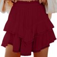 thumbnail image 1 of Burgundy Wine Mesh Tiered Plain Modest Skirt for Ladies Mini Short Loose Fit Skirt Juniors 2025 Clothes Fashion Country Concert Y2K XXL, 1 of 6