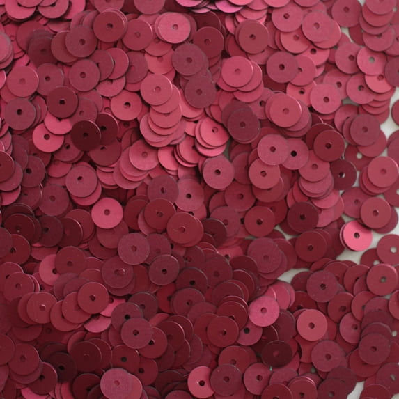 Burgundy Wine Red Sequins 6mm Matte Silk Frost Made in USA