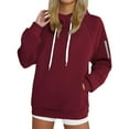 thumbnail image 1 of Burgundy Wine Womens Crew Neck Lounge Outfit Sweatshirt for Women Long Sleeve Basic Winter Fall 2025 Clothing L, 1 of 6