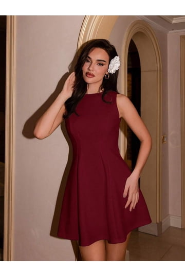 fitted tea dress Modest Fitted Lace Tea Length Formal Dress With Hole Bow Back - $127.2895 #S21048