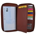 thumbnail interactive-video image 1 of Amelia Genuine Leather Checkbook Cover Wallet With RFID – Lady’s Organizer, Phone Holder 1 of 3
