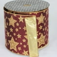 thumbnail image 1 of Burgundy and Gold Star Print Wired Craft Ribbon 5" x 20 Yards, 1 of 3