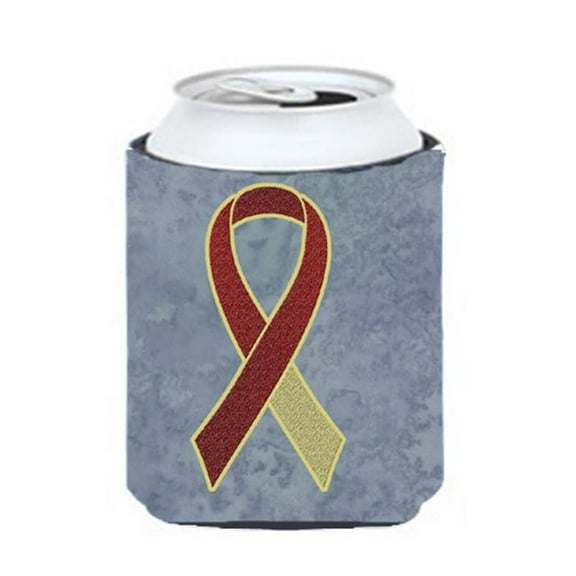 Burgundy and Ivory Ribbon for Head and Neck Cancer Awareness Can or Bottle Hugger, 12 Oz.