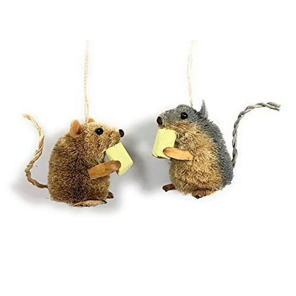 Buri Sitting Mouse With Cheese Ornament Set Of 2 by Kurt Adler