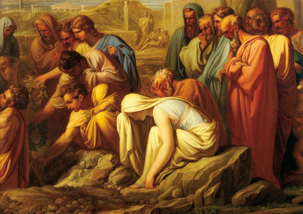 Burial Of The Ashes Of Themistocles In Attic Ground Canvas Art - (24 x 18)