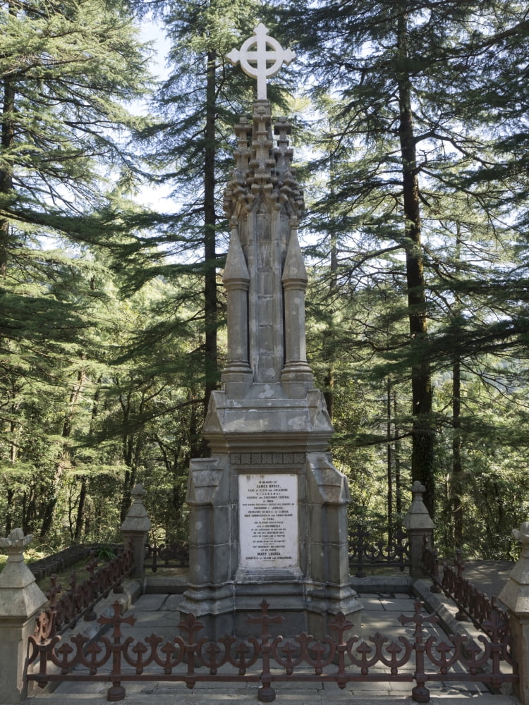 Burial marker for Lord Elgin (Viceroy of India at his death in 1863) at Church of St John in the Wilderness c 1852 Upper Dharamsala Himachal Pradesh India Canvas Art - Panoramic Images (12 x 16)