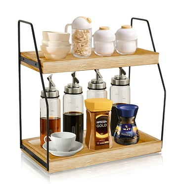 Buric 2 Tier Organizational Organizer for Coffee Bar, Desktop Cosmetic Storage, Bathroom Organizer and Kitchen Organizer
