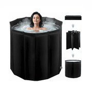 Buric Adult Collapsible Portable 31  Bath Tub, Hot & Ice Bath, Soak Spa Black