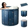 thumbnail image 1 of Buric Folding Bathtub Portable Adult Spa Bathtub Warm Water Soaking Bathtub , Navy Blue, 1 of 7