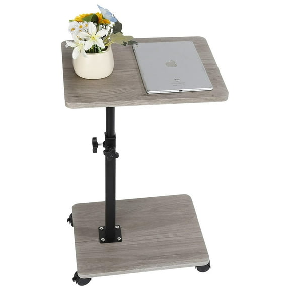 Buric Minimalist Height Adjustable End Table, 360° Rotatable Sofa Armrest Side Tray Table, Adjustable Height Side Table for Couch, sutible Small space (Gray)