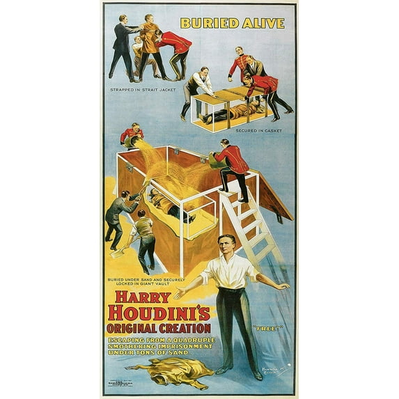 Buried Alive Houdini - CANVAS OR FINE PRINT WALL ART