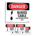 thumbnail image 1 of Buried Cable Call Before Digging #811 OSHA Danger Rigid Plastic Sign 18 Inch x 12 Inch - 5 Pack, 1 of 8