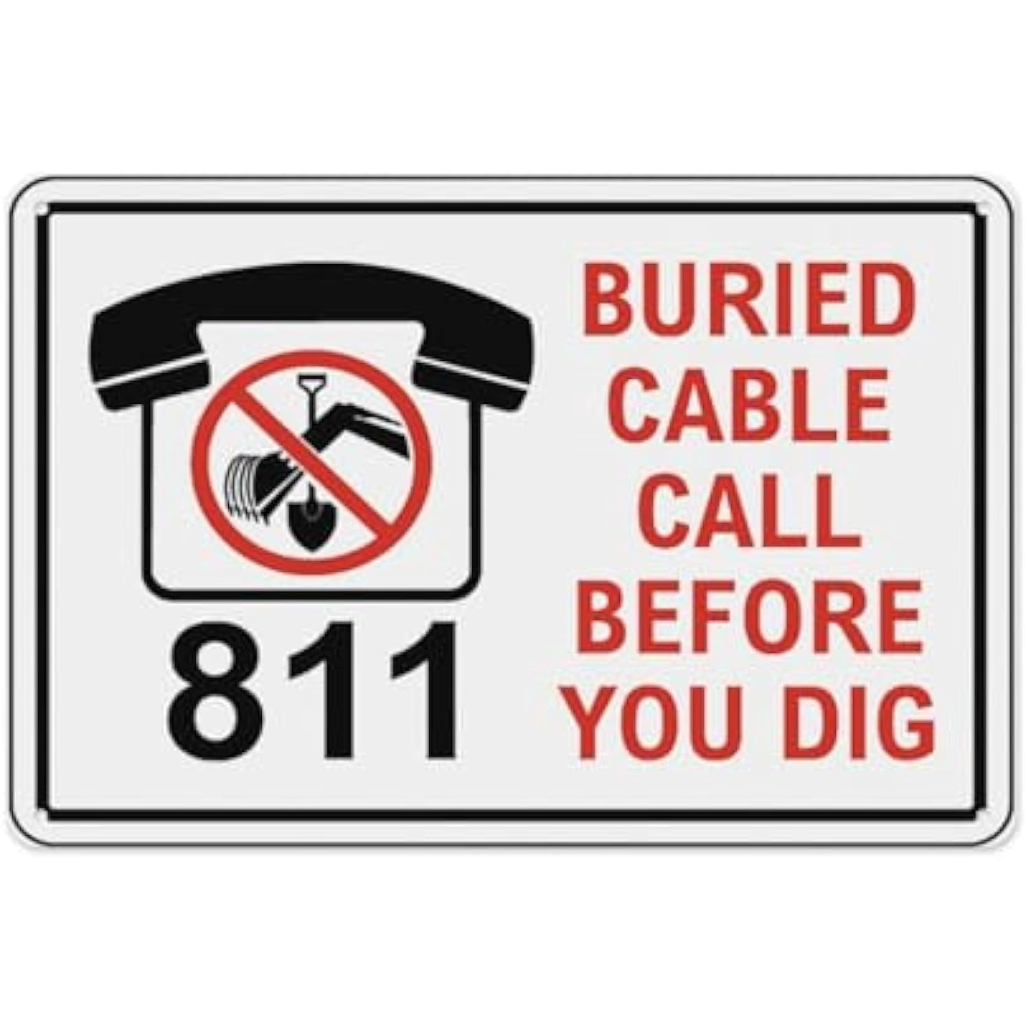 Buried Cable Call Before You Dig Warning Metal Sign Tin Signs Aluminum ...