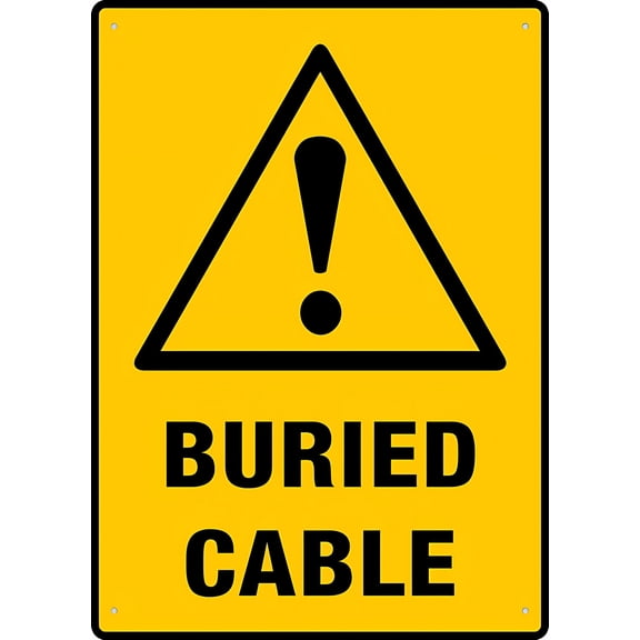 Buried Cable Outdoor Metal Sign - 8"x12" Business Workplace Office Home Delivery Road Garden Sign, Warning Decor
