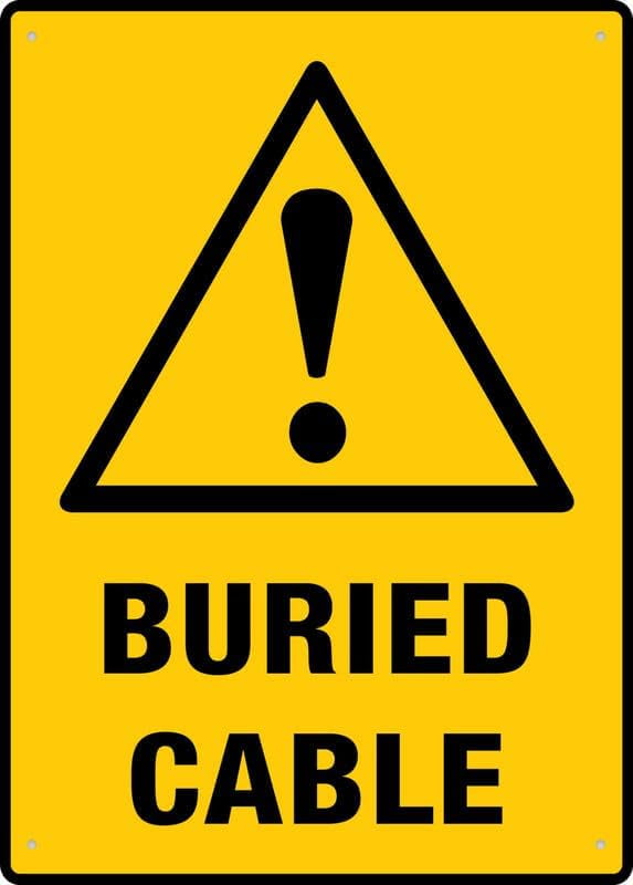 Buried Cable Sign Outdoor Metal Sign - 12 X 8 Metal Signs For Business ...