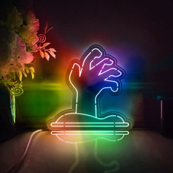 Buried Hand Led Light Box, Dimmable Neon-Like Light Signs USB Power for Wall Decor Bedroom Decoration, Color Flow Effect (WxH) 16"x16"
