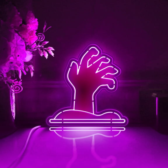 Buried Hand Led Light Box, Dimmable Neon-Like Light Signs USB Power for Wall Decor Bedroom Decoration, RGB Light (WxH) 11"x11"