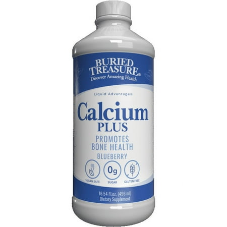 Buried Treasure Calcium Plus Whole Food Complex Liquid, Blueberry, 16 Fl Oz
